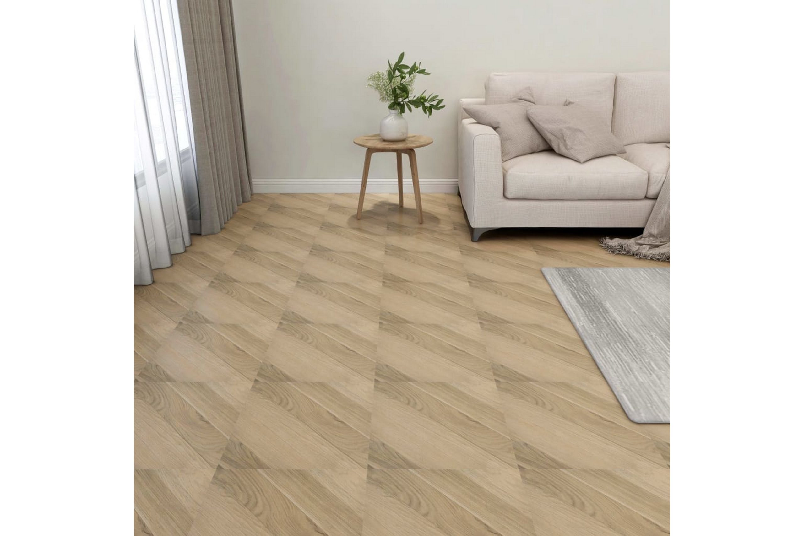 Itsekiinnittyvät lattialankut 20 kpl PVC 1,86 m² -