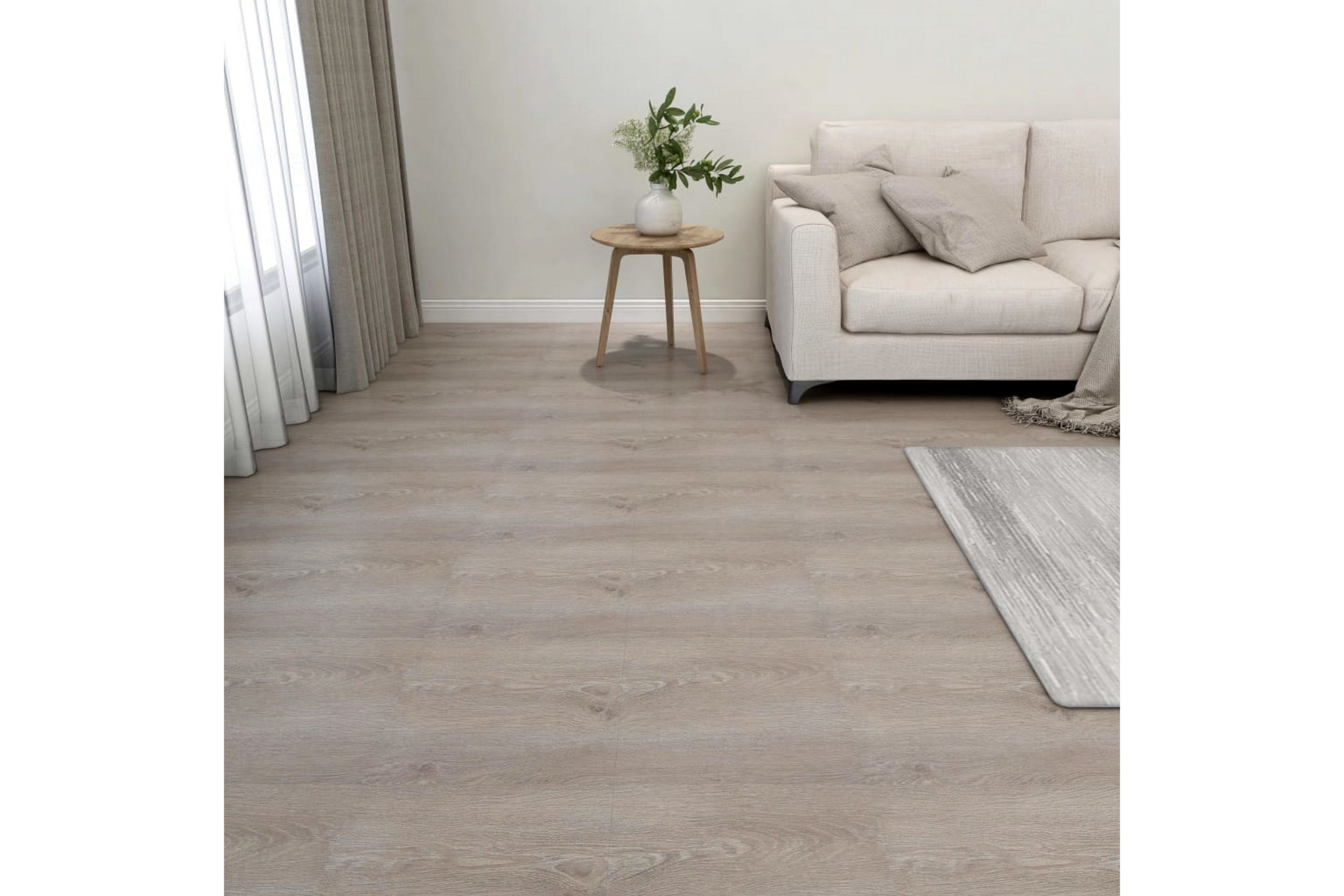 Itsekiinnittyvä lattialankku 55 kpl PVC 5,11 m² taupe - Taupe