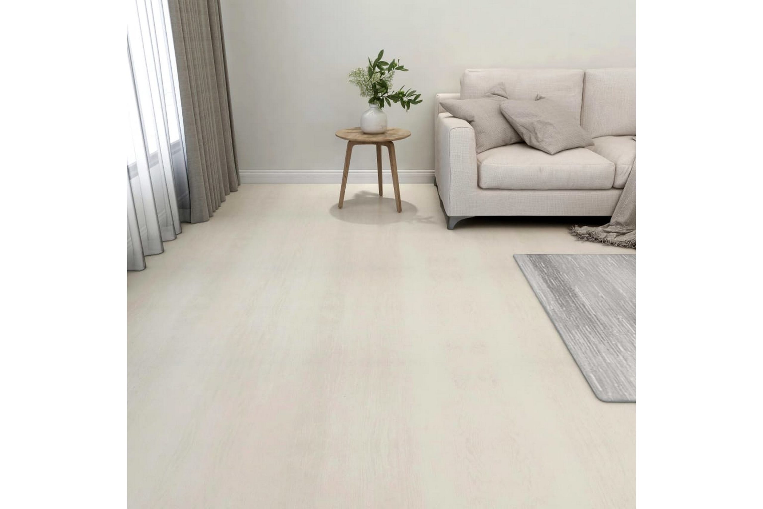 Itsekiinnittyvä lattialankku 55 kpl PVC 5,11 m² beige - Beige