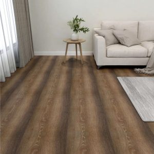 Itsekiinnittyvä lattialankku 55 kpl PVC 5,11 m² ruskea - Ruskea