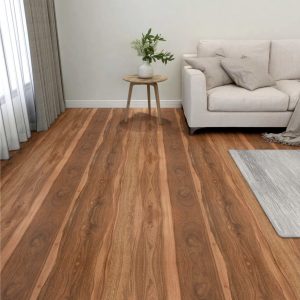Itsekiinnittyvä lattialankku 55 kpl PVC 5,11 m² ruskea - Ruskea