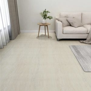 Itsekiinnittyvä lattialankku 55 kpl PVC 5,11 m² kerma - Kerma