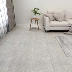 Itsekiinnittyvä lattialankku 55 kpl PVC 5,11m² vaaleanharmaa - Harmaa