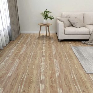 Itsekiinnittyvät lattialankut 20 kpl PVC 1,86 m² ruskea -
