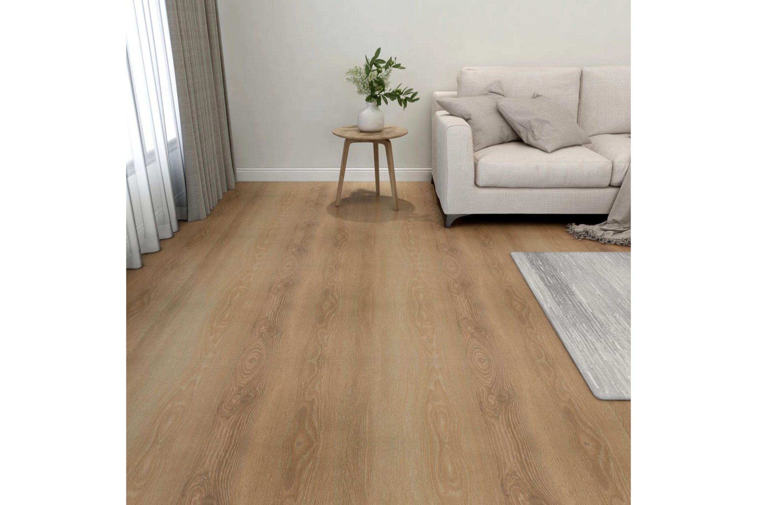 Itsekiinnittyvä lattialankku 55 kpl PVC 5,11 m² ruskea - Ruskea