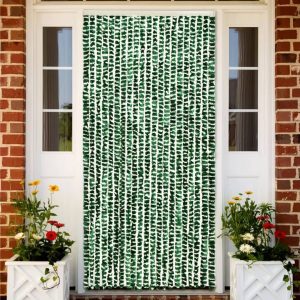 Hyönteisverho vihreä ja valkoinen 56x185 cm Chenille - Vihreä