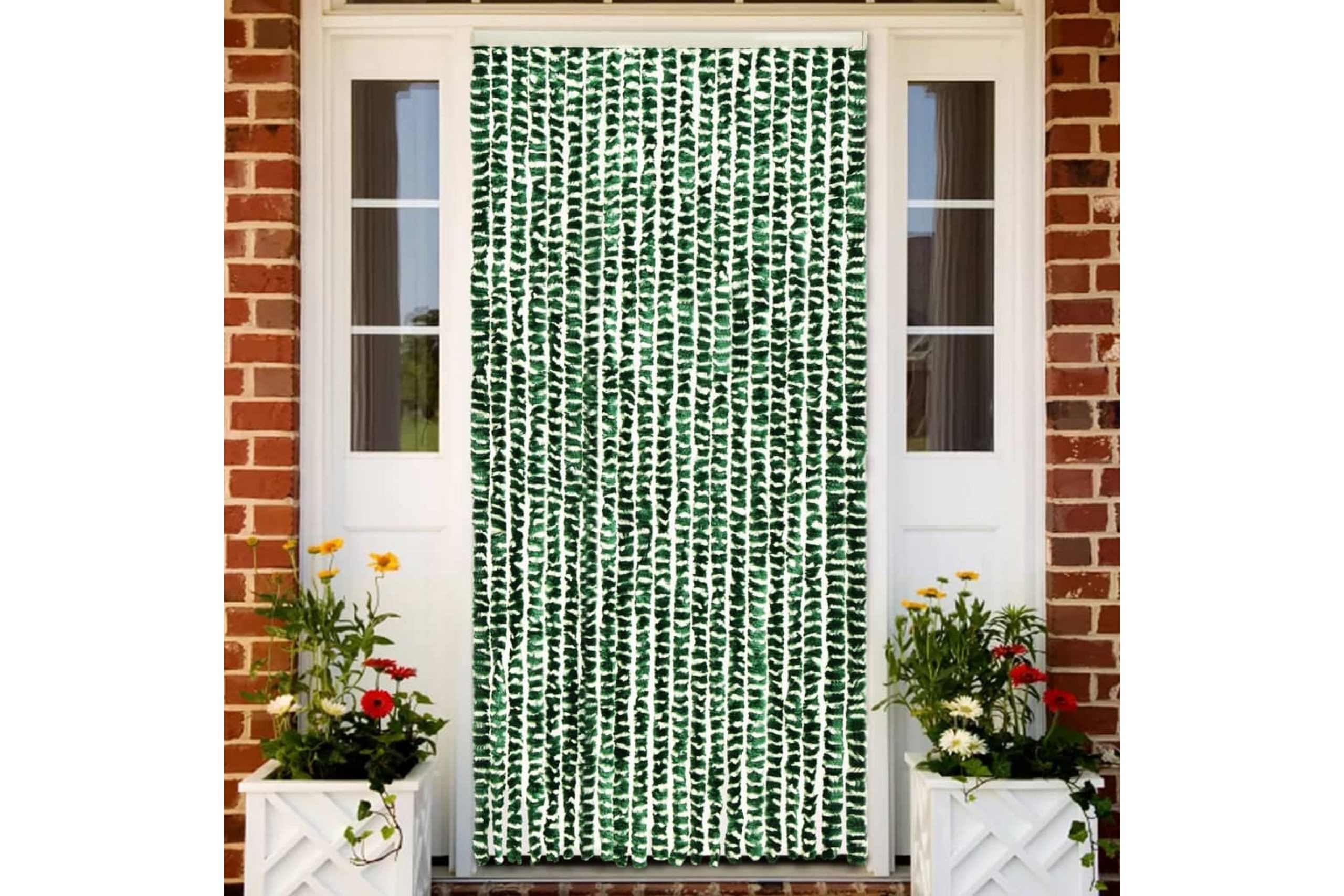Hyönteisverho vihreä ja valkoinen 56x185 cm Chenille - Vihreä