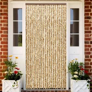 Hyönteisverho beige ja ruskea 56x185 cm Chenille - Beige