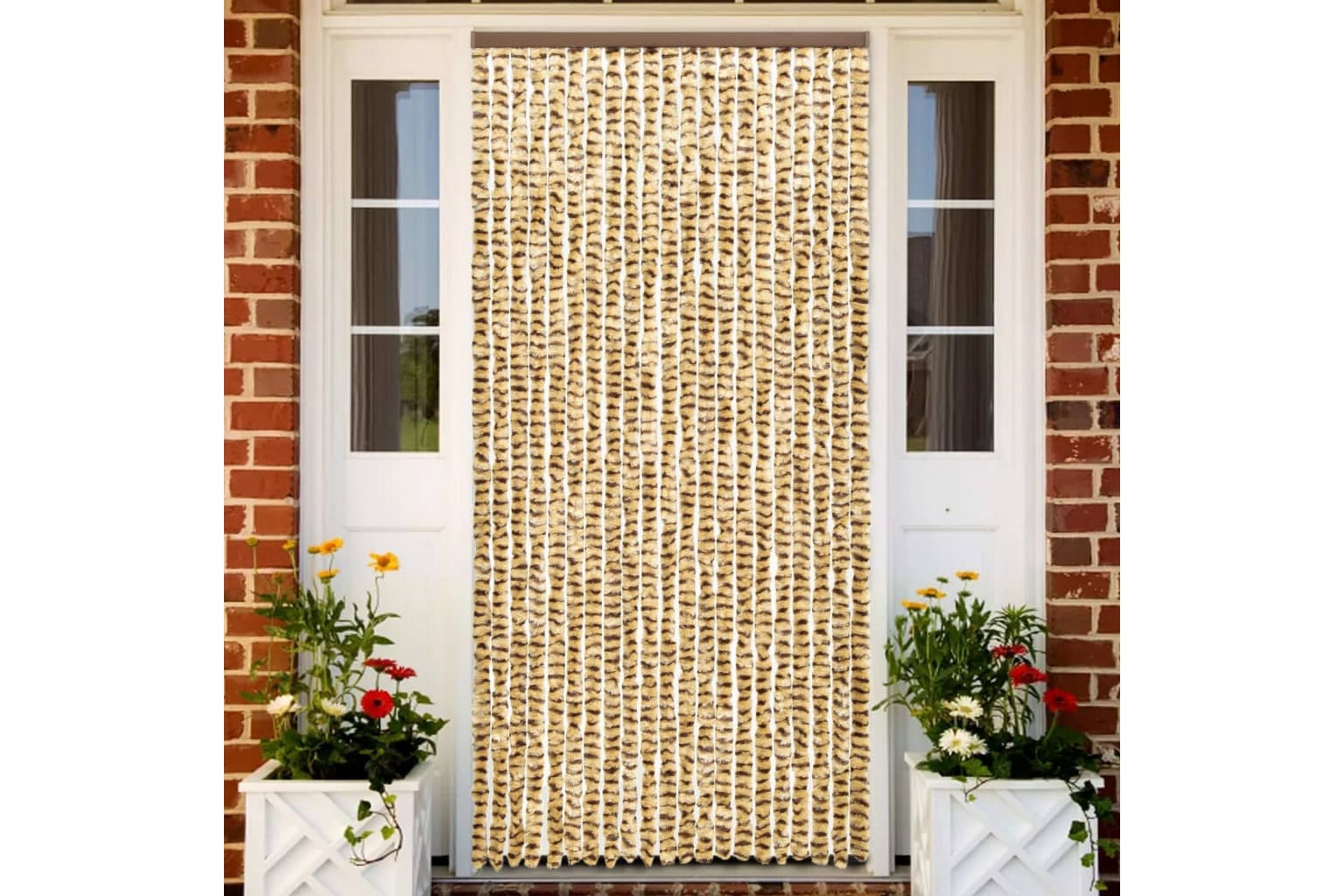 Hyönteisverho beige ja ruskea 56x185 cm Chenille - Beige