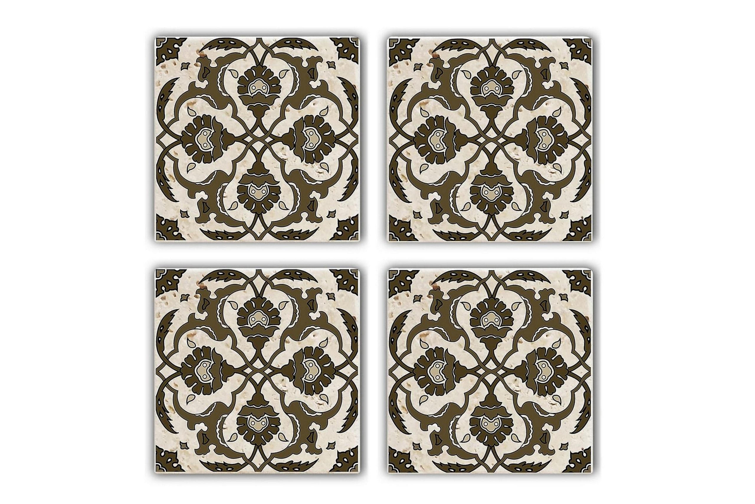 Lasinalunen 4-pak - Ruskea/Beige