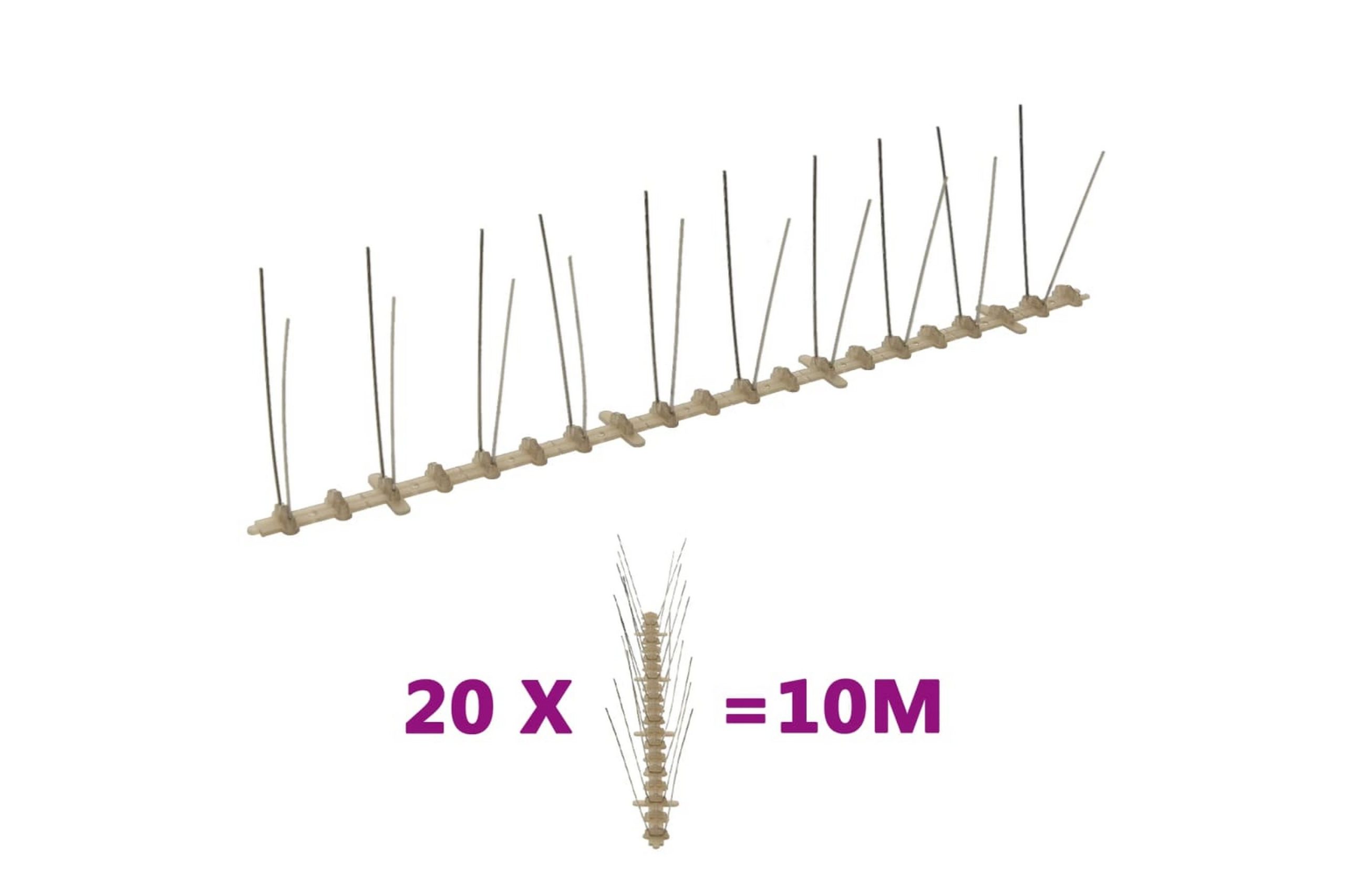 2-Riviset muoviset lintu- & kyyhkyspiikit 20-sarja 10 m -