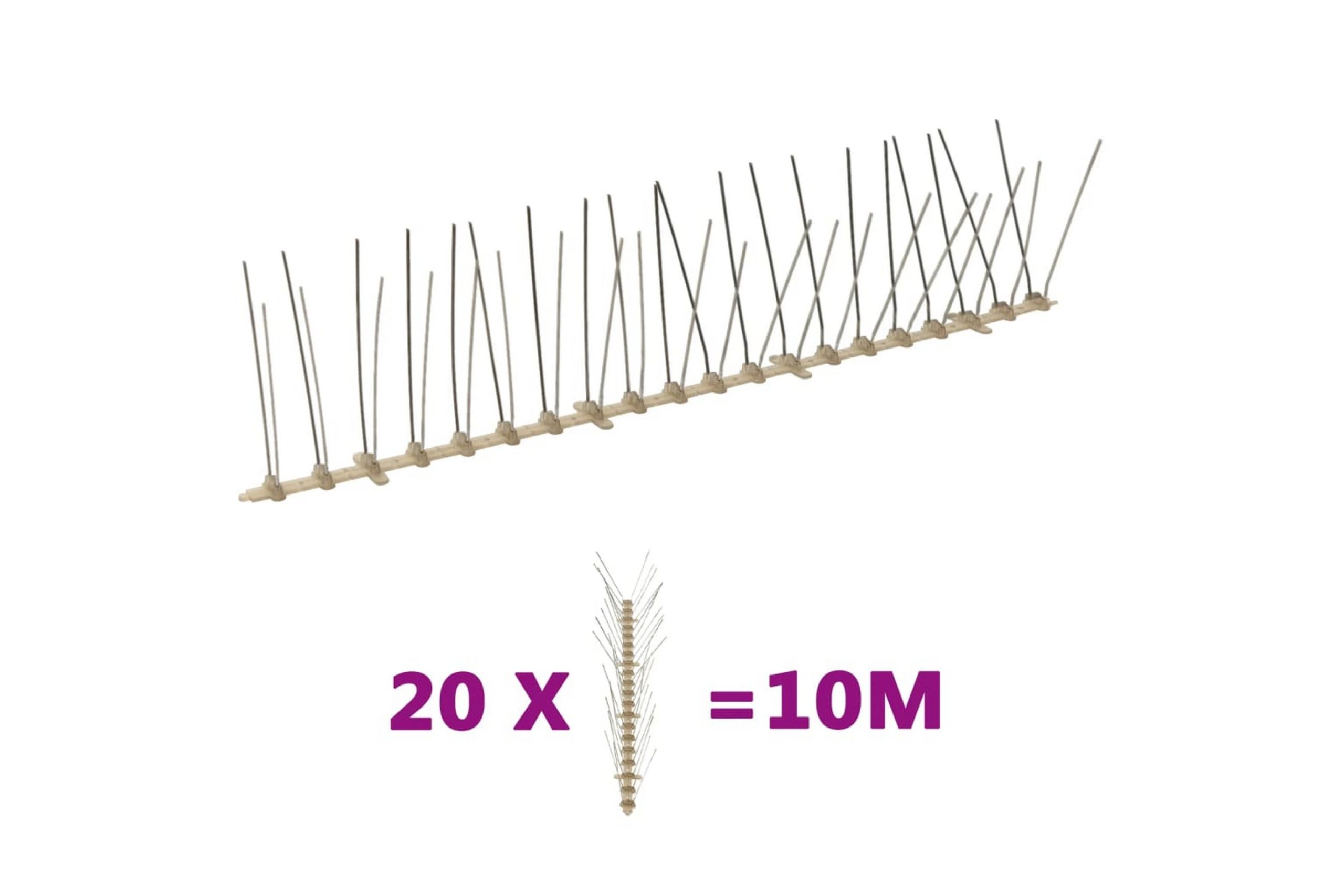 4-Riviset muoviset lintu- & kyyhkyspiikit 20-sarja 10 m -
