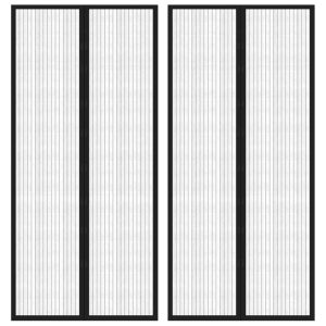 Hyönteisverhot oveen 2 kpl magneettikiinnitys musta 210x90cm - Musta