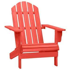 Adirondack-puutarhatuoli täysi kuusi punainen - Punainen