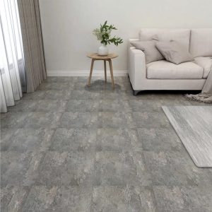 Itsekiinnittyvä lattialankku 20 kpl PVC 1,86 m² - Harmaa