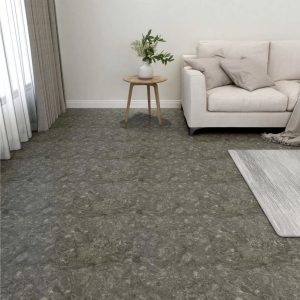 Itsekiinnittyvä lattialankku 20 kpl PVC 1,86 m² harmaa - Harmaa
