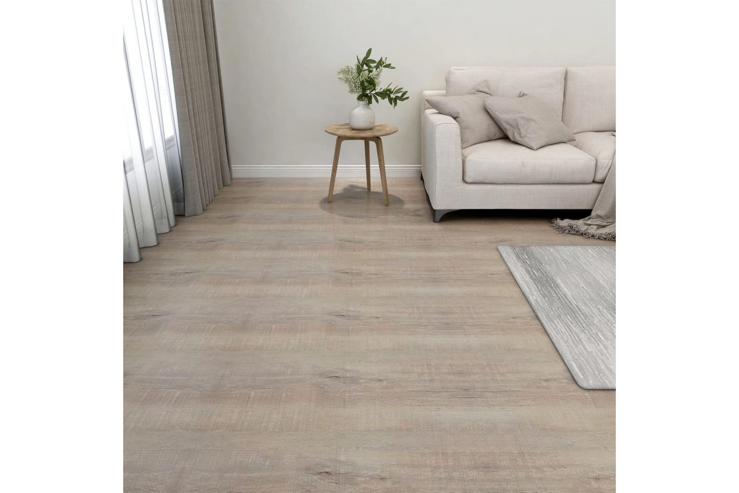Itsekiinnittyvä lattialankku 20kpl PVC 1,86 m² harmaanruskea - Taupe