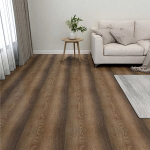 Itsekiinnittyvä lattialankku 20 kpl PVC 1,86 m² ruskea - Ruskea