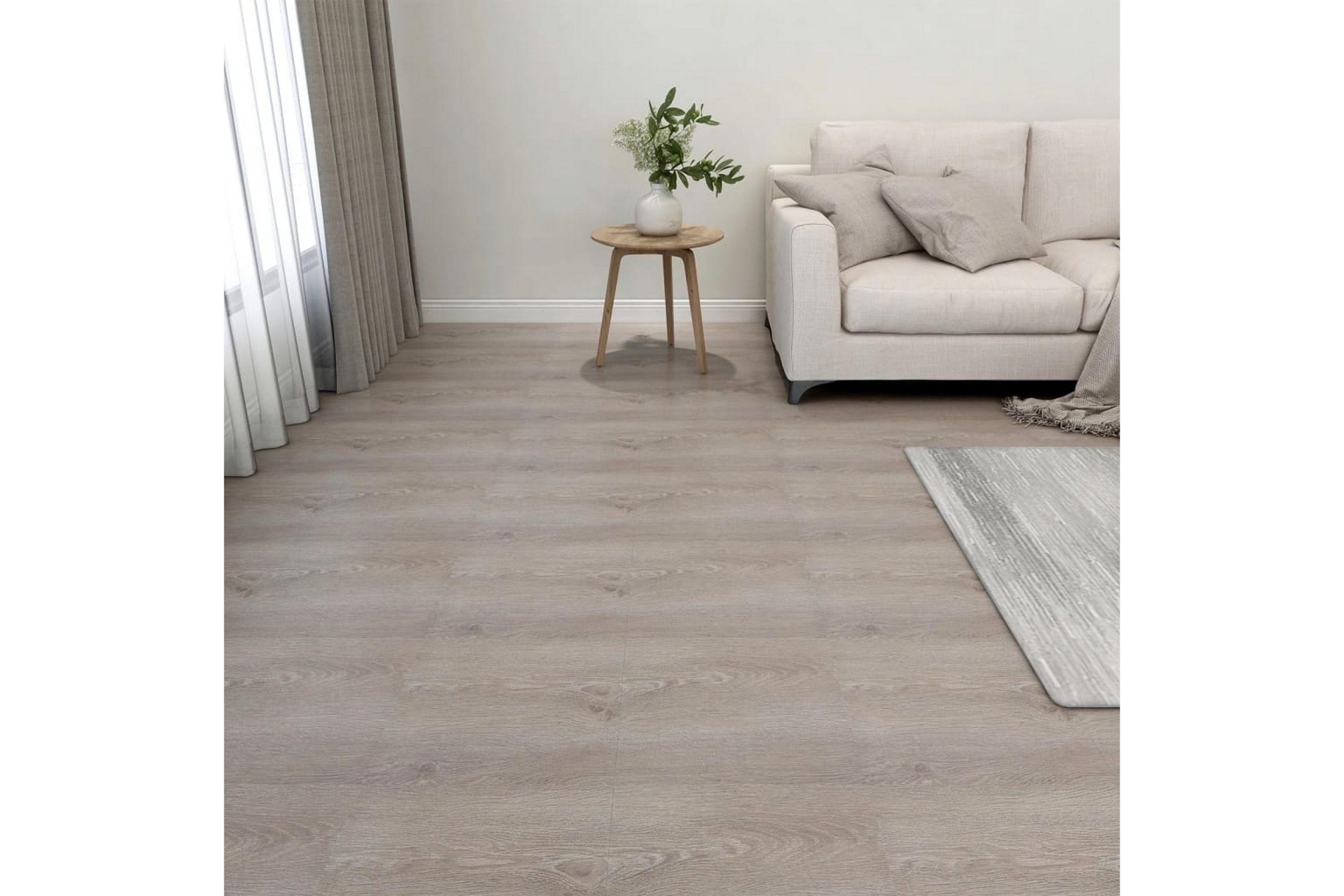 Itsekiinnittyvä lattialankku 20kpl PVC 1,86 m² harmaanruskea - Taupe