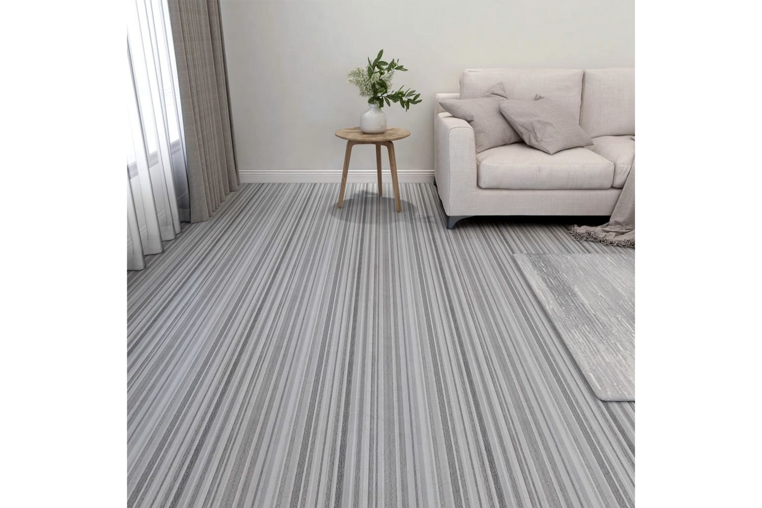 Itsekiinnittyvä lattialankku 20kpl PVC 1,86 m² - Vaaleanharmaa