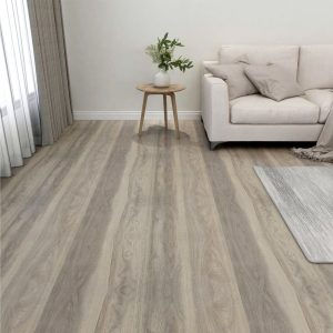 Itsekiinnittyvä lattialankku 20kpl PVC 1,86 m² harmaanruskea - Taupe