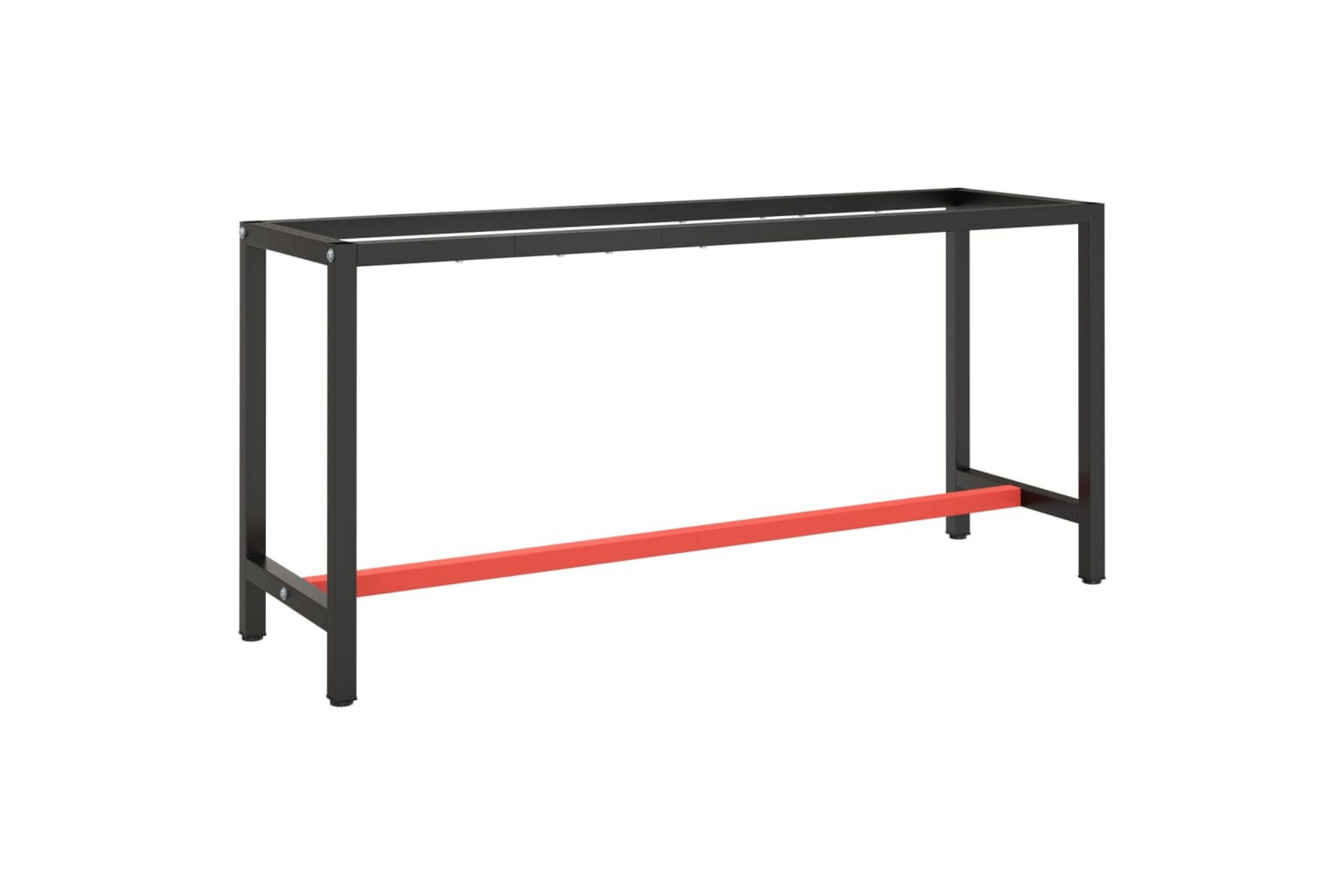 Työpenkin runko mattamusta ja -punainen 170x50x79 cm metalli - Musta