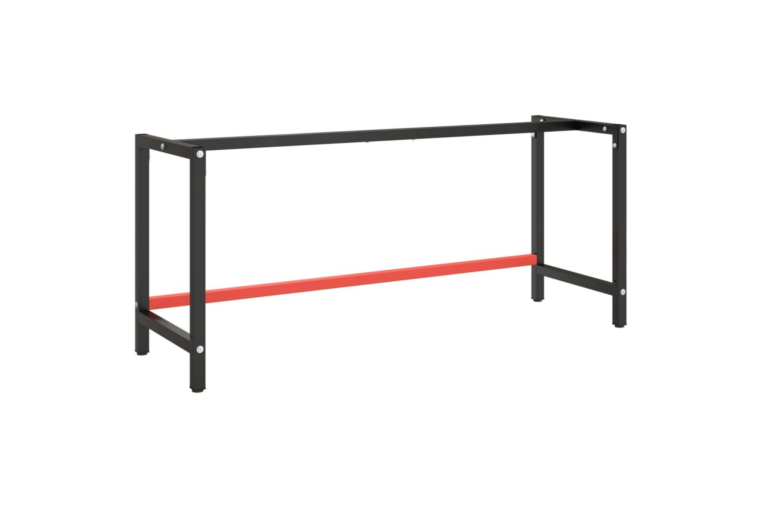 Työpenkin runko mattamusta ja -punainen 180x57x79 cm metalli - Musta