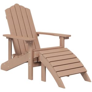 Adirondack puutarhatuoli jalkajakkaralla HDPE ruskea - Ruskea