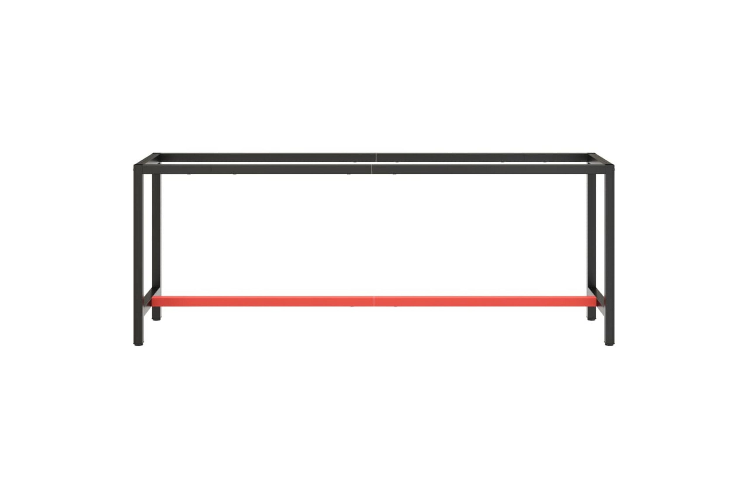 Työpenkin runko mattamusta ja -punainen 210x50x79 cm metalli - Musta