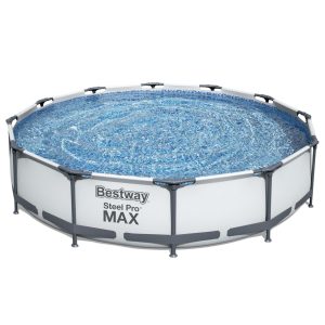 Bestway Steel Pro MAX maanpäällinen pyöreä allas 3,66x0,76 m Harmaa - Bestway