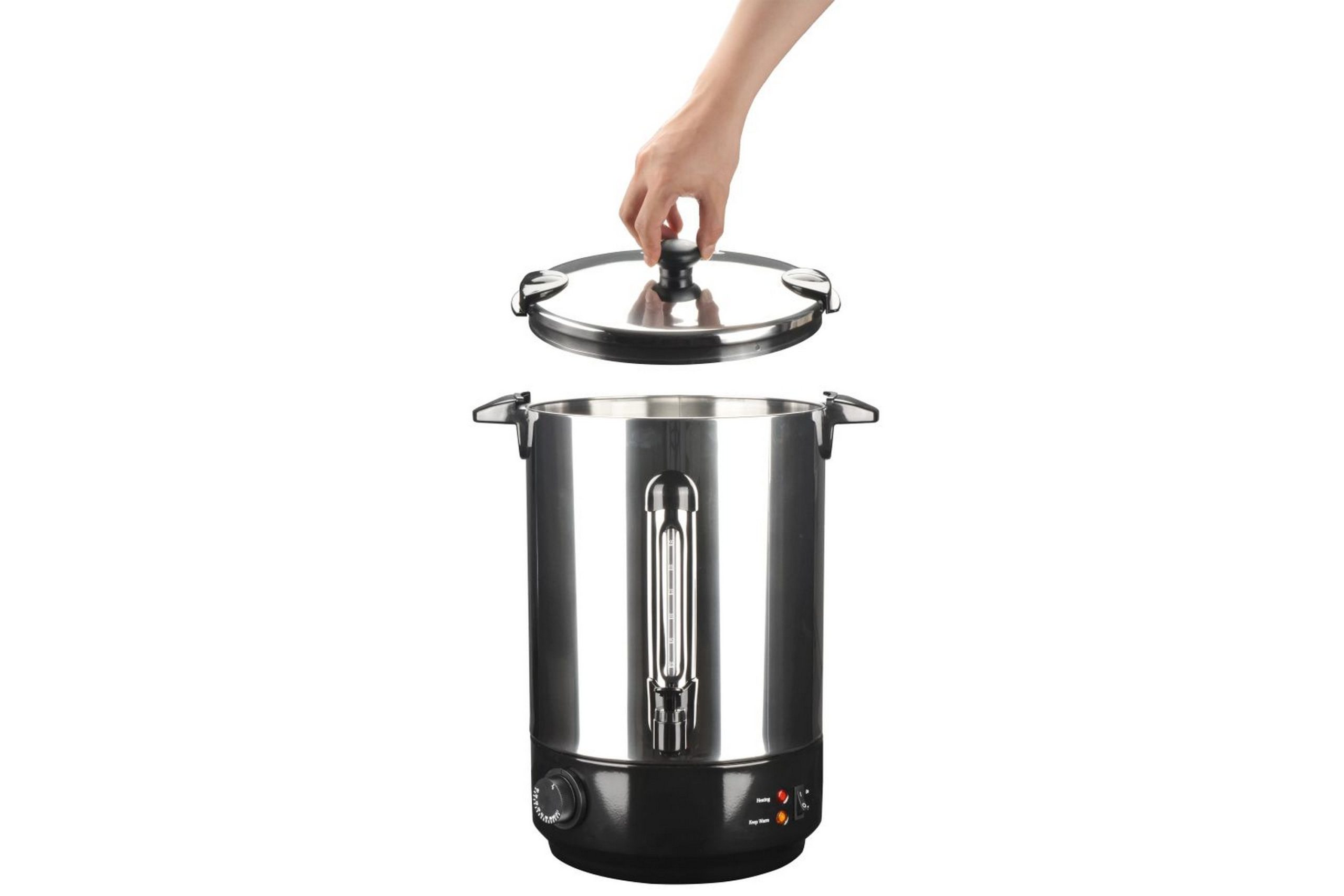 Veden-/glögilämmitin ruostumaton teräs 15 l 2500 W - Hopea