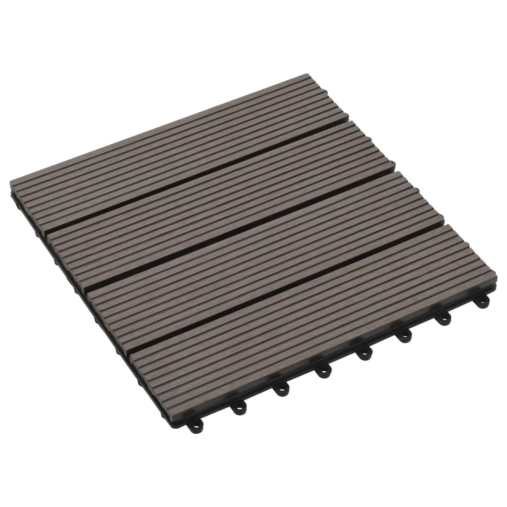 Lattialaatat 11 kpl WPC 30x30 cm 1m² tummanruskea - Ruskea