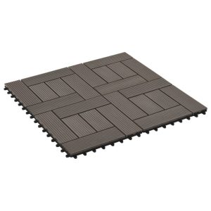 Lattialaatat 11 kpl WPC 30x30 cm 1m² tummanruskea - Ruskea