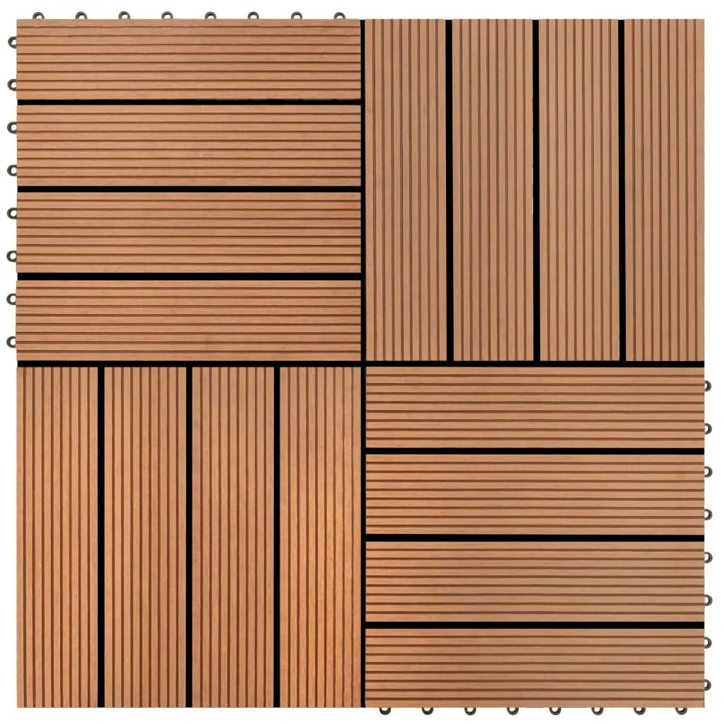 WPC Tiilet 30x30cm 11 kpl 1m2 Ruskea - Ruskea