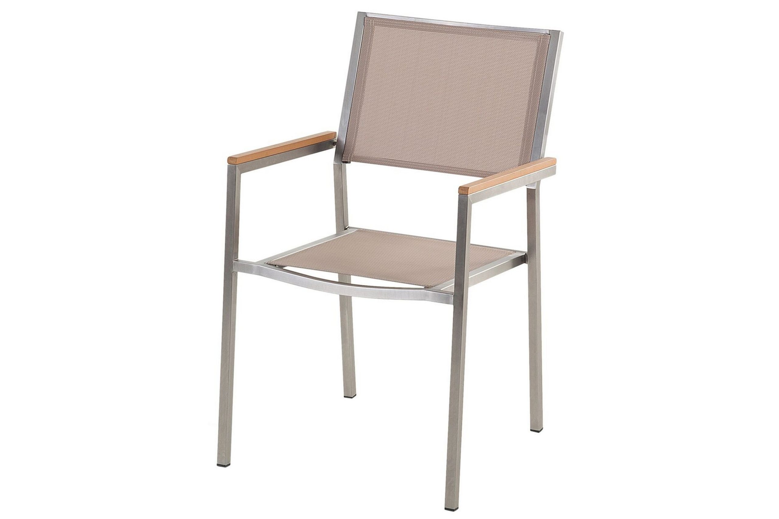 Bacoli Käsinojatuoli 4 kpl - Beige/Hopea