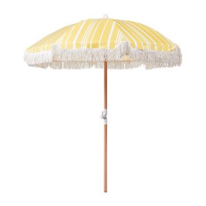 Teulon Aurinkovarjo 150 cm - Keltainen/Valkoinen/Vaaleanruskea