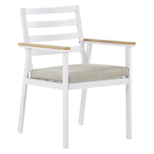 Zanca Käsinojatuoli - Valkoinen/Vaaleanruskea/Beige