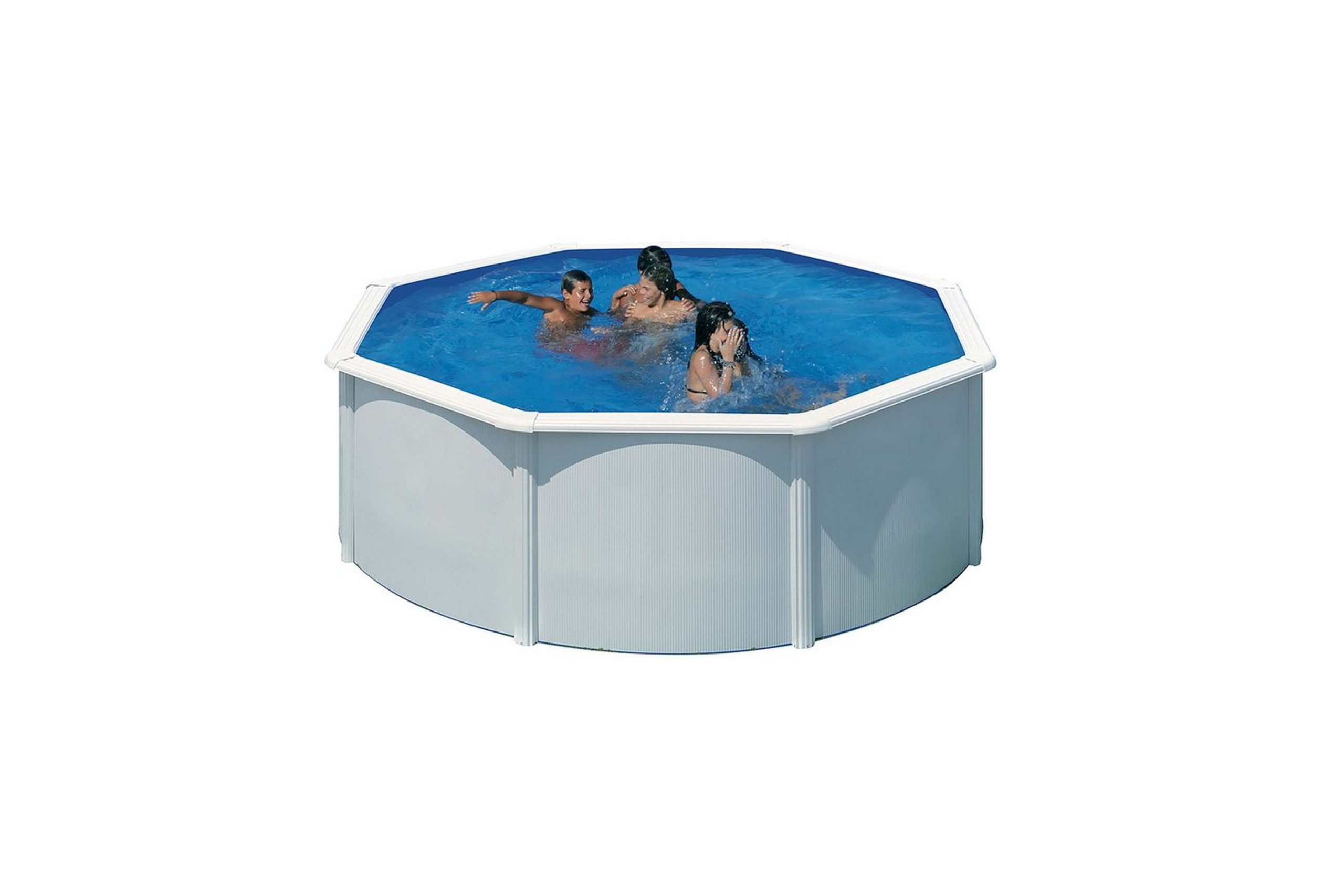 Allas Teräs Swim & Fun Perus pyöreä 350 x 120 cm, Valkoinen - 350 x 120 cm, Valkoinen