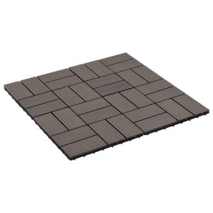 Lattialaatat 11 kpl WPC 30x30 cm 1m² tummanruskea - Ruskea