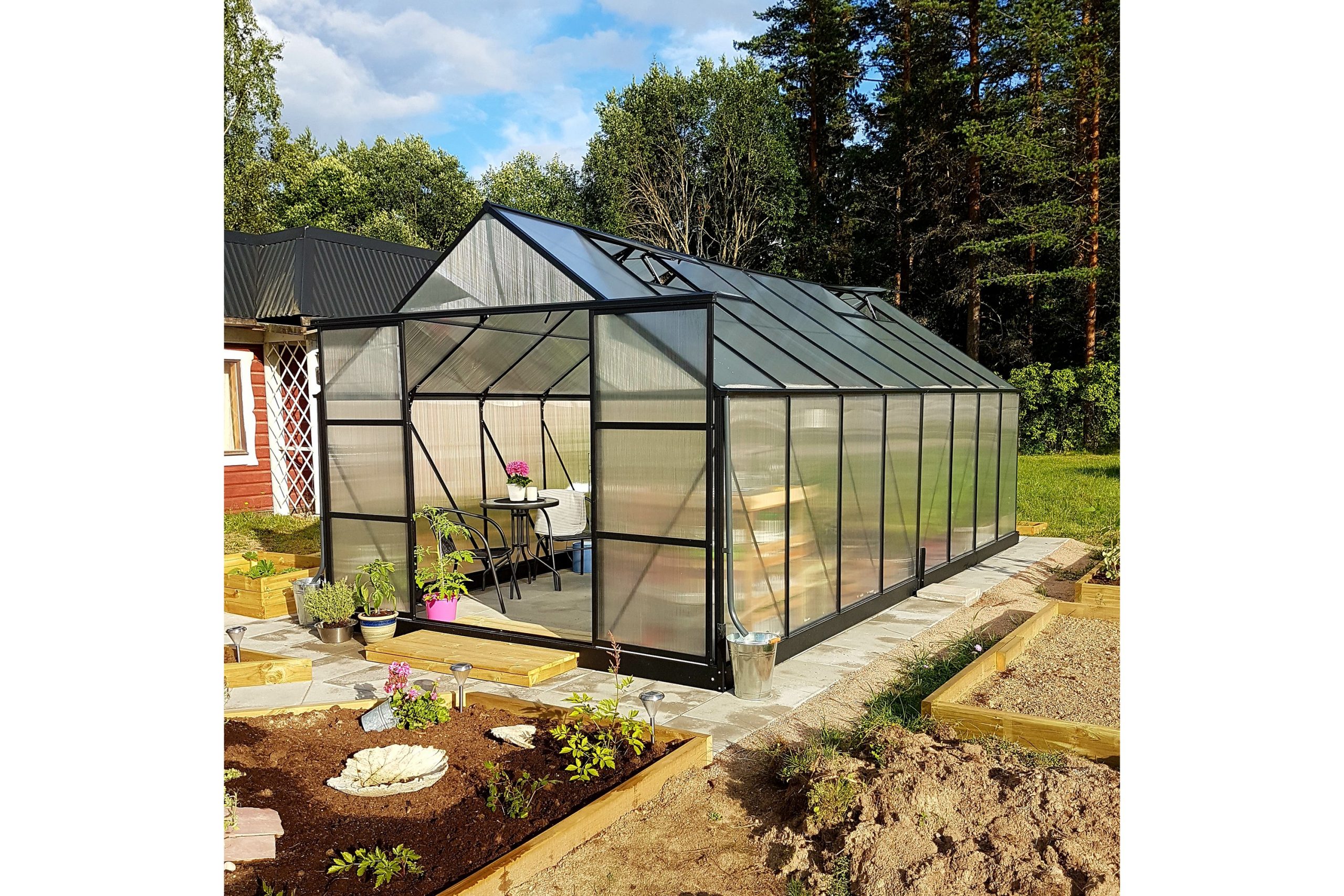Kasvihuone 18m² Premium | Erityiskorkea viljelykorkeus -