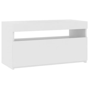 TV-taso LED-valoilla valkoinen 75x35x40 cm - Valkoinen