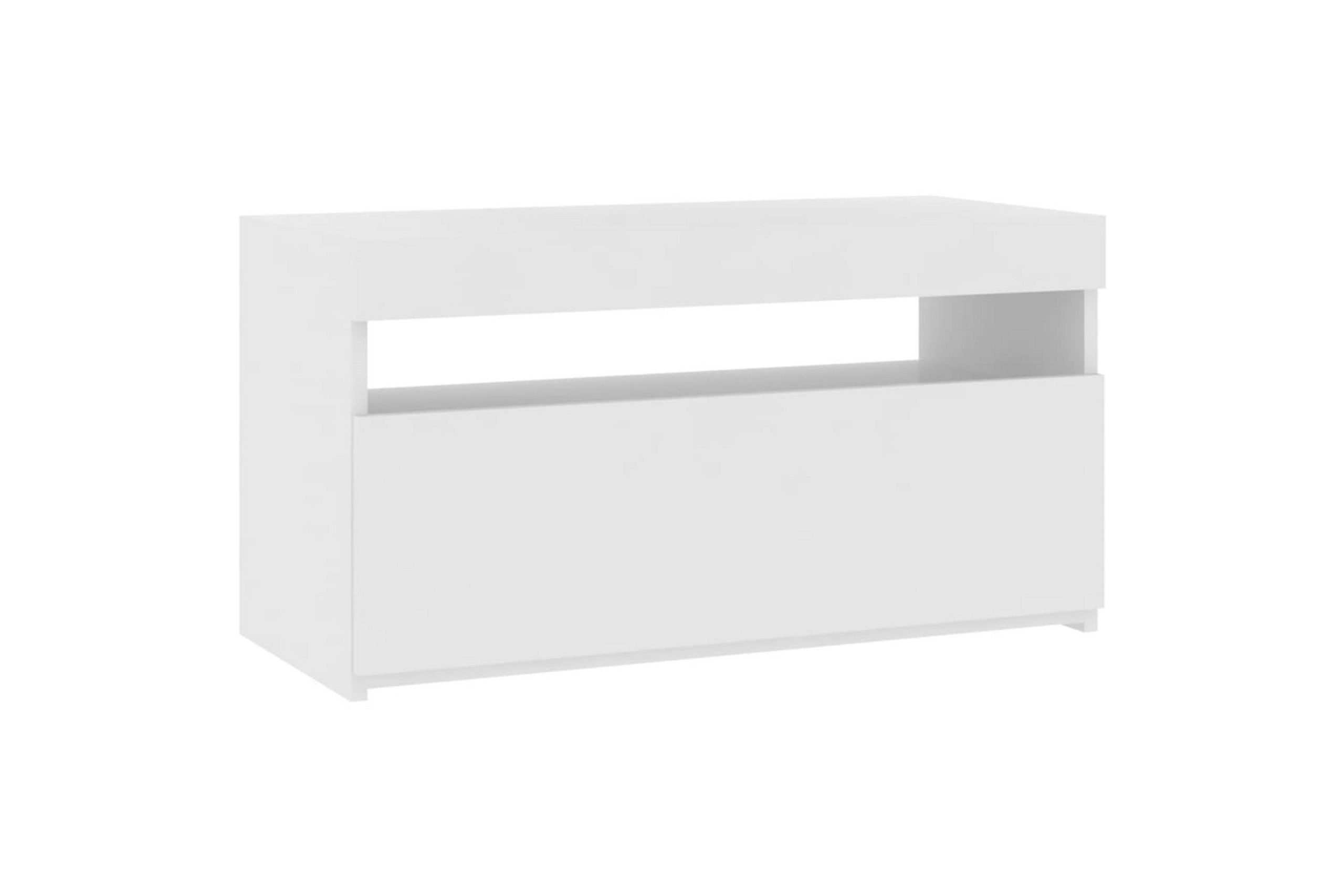 TV-taso LED-valoilla valkoinen 75x35x40 cm - Valkoinen