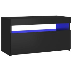 TV-taso LED-valoilla musta 75x35x40 cm - Musta