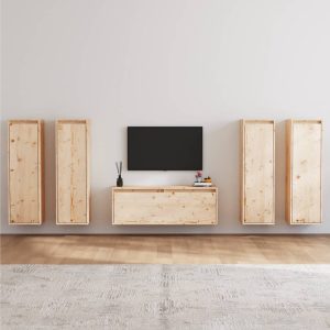 TV-tasot 5 kpl täysi mänty - Ruskea