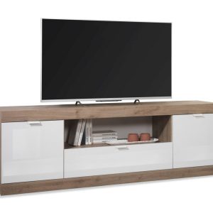 TV-taso Nickero 180 cm - Valkoinen/Ruskea