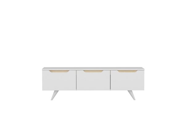 Babice tv-taso 150x35 cm valkoinen/ruskea - Hanah Home