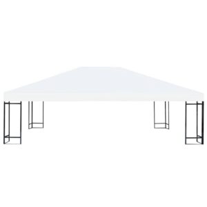Huvimajan katto 310 g/m² 4x3 m kermanvalkoinen - Valkoinen