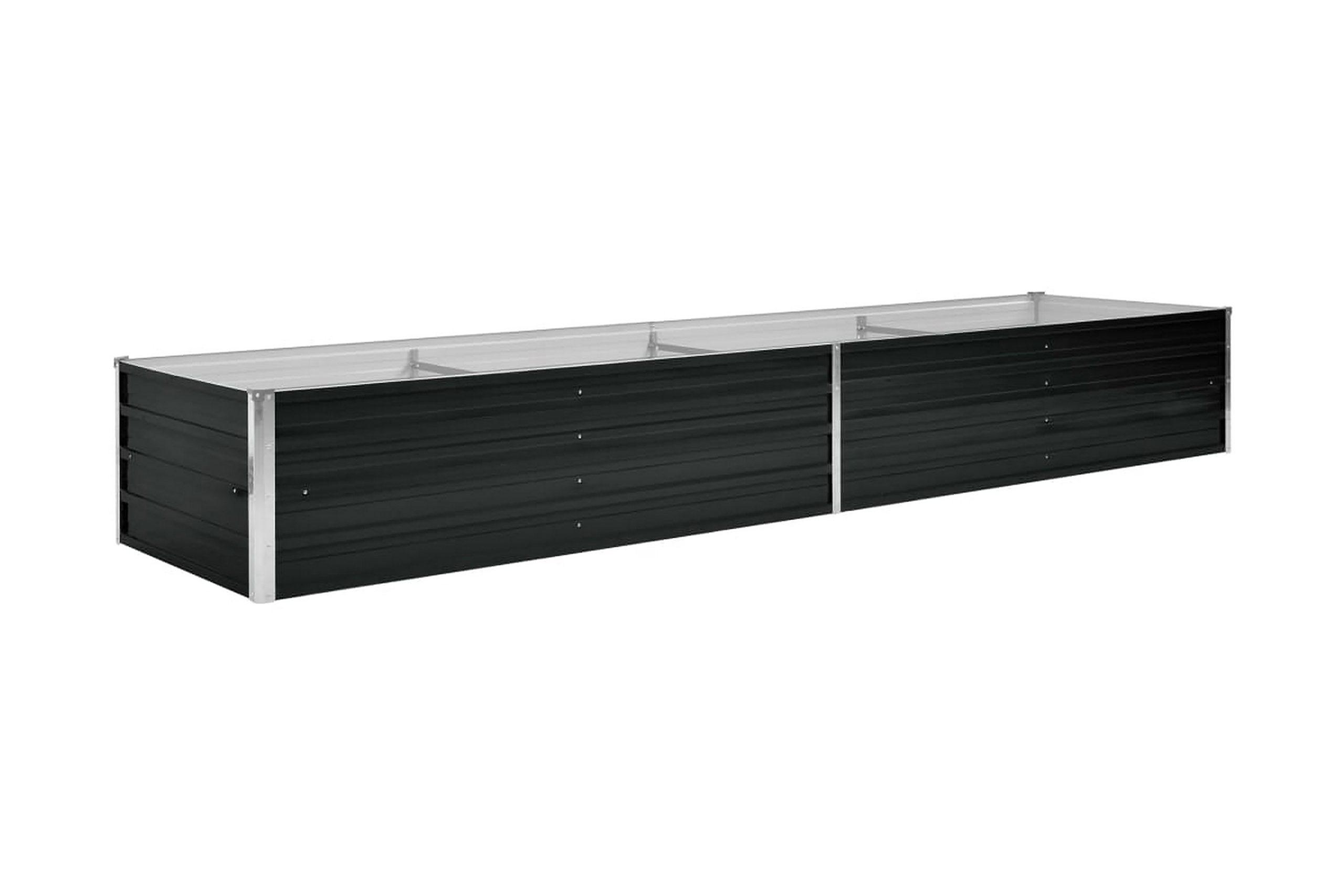 Korotettu kukkalaatikko antrasiitti 320x80x45 cm galv. teräs - Antrasiitti