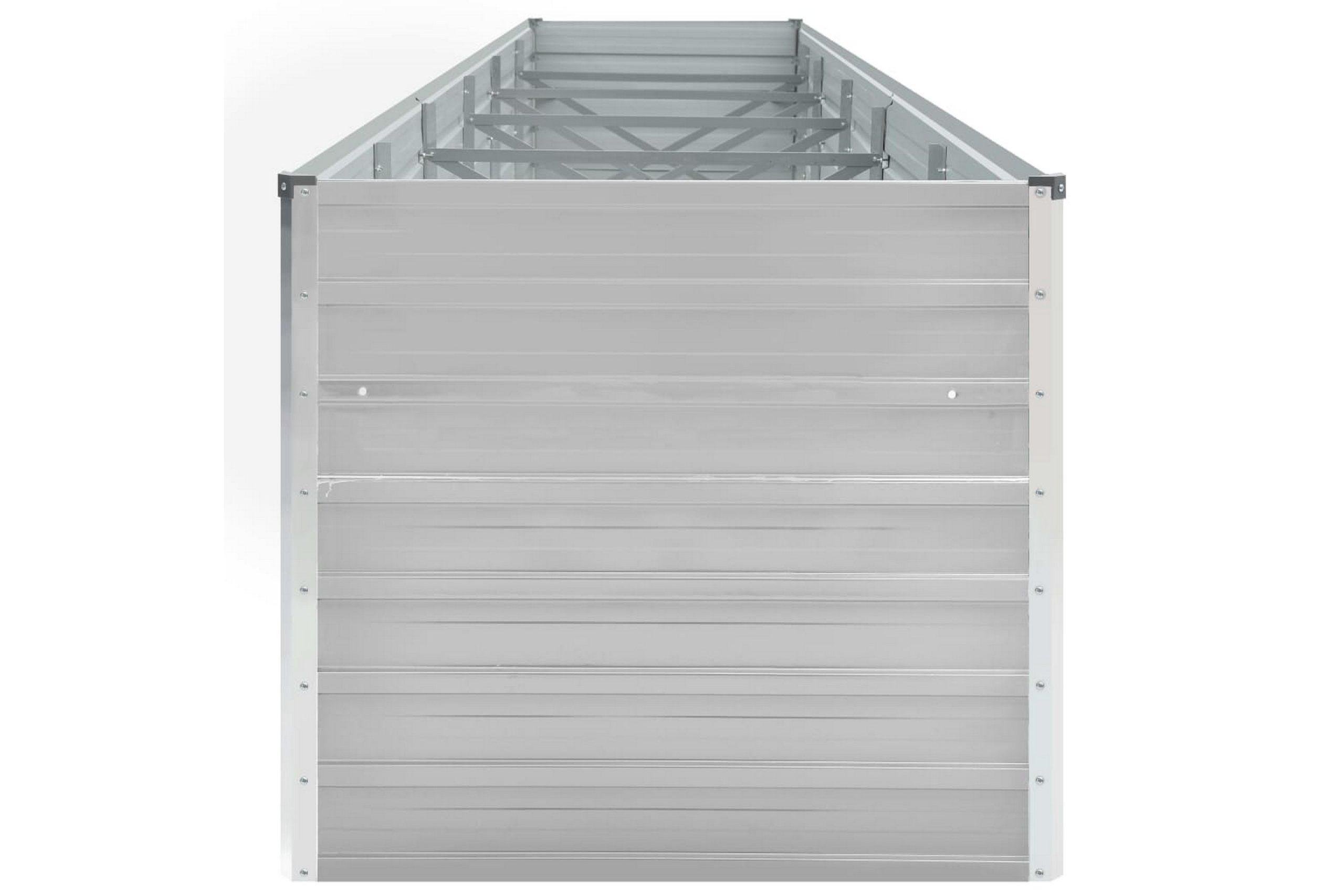 Korotettu kukkalaatikko galv. teräs 480x80x77 cm harmaa - Harmaa