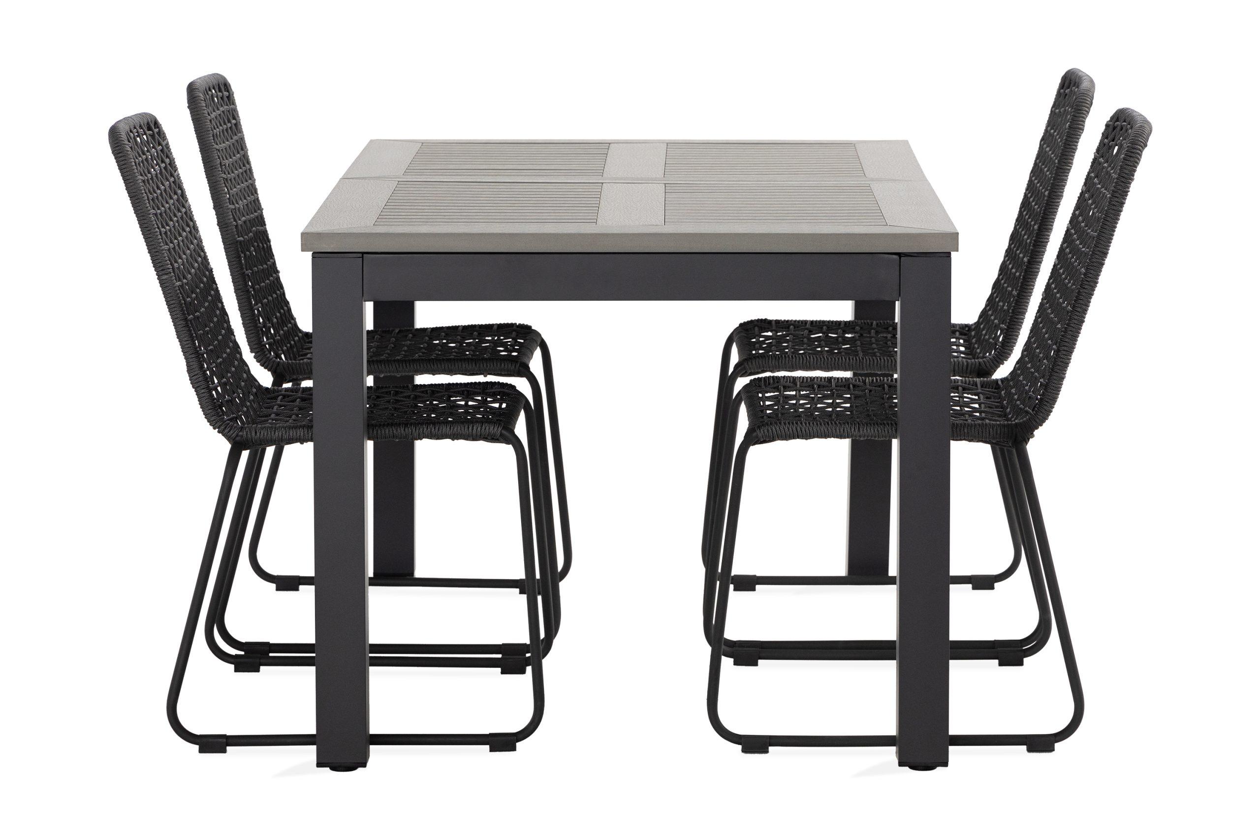Ruokailuryhmä Monaco 152-210 cm 4 Hilltorp ruokatuolia - Musta